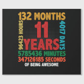 11素晴らし年誕生日 ラッピングペーパー (フラット)