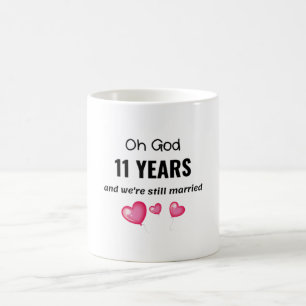 11結婚周年おもしろい記念品 コーヒーマグカップ