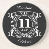 11結婚周年記念鋼 コースター (正面)
