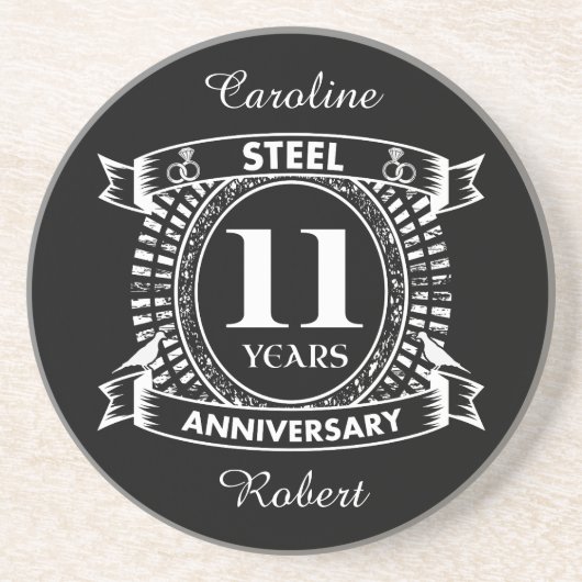 11結婚周年記念鋼 コースター (正面)