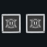 11結婚周年記念鋼 シルバー カフスボタン<br><div class="desc">お前の結婚11周年は伝統的鋼鉄だ。このクレストスタイルデザインは、カップルの11年祝の結婚のためのロマンチックなデザインである。このもしデザインの救済下に連絡頼カスタマイズ、彼らはこの文字の下にあるデザイナーのボタンです。11th, 11 結婚s anniversary, 11th anniversary, steel, anniversary, 結婚 s, romantic, 11years, 結婚 s anniversary,白黒,</div>