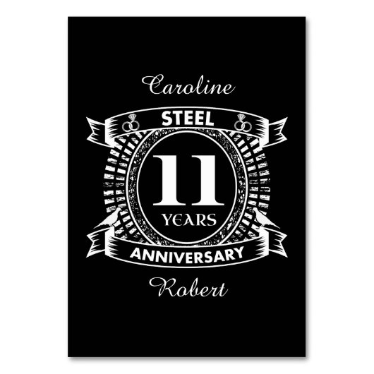 11結婚周年記念鋼 テーブルナンバー (正面)