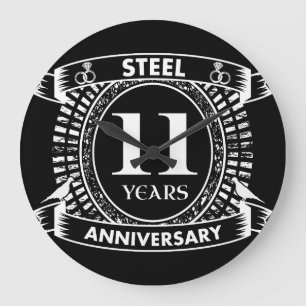 11結婚周年記念鋼 ラージ壁時計