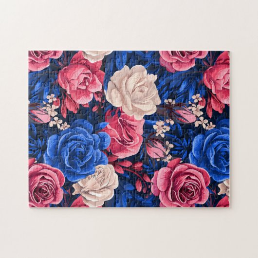 #11花柄 ジグソーパズル (横)