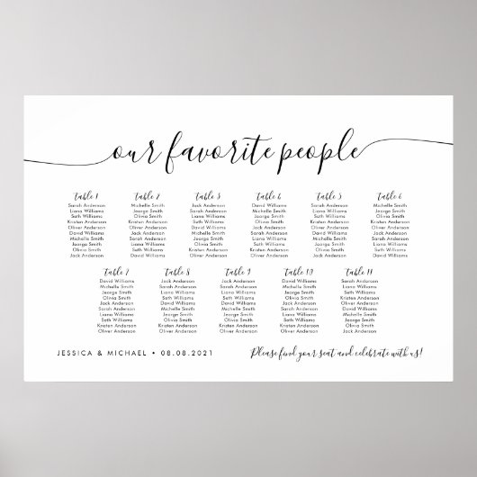 11表エレガント人お気に入りの席表 ポスター (正面)