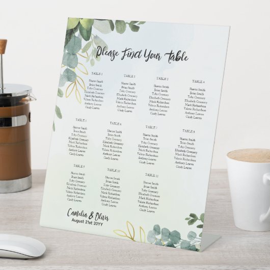 11表結婚座図グリーンユーカリ 台座サイン (インサイチュ)