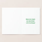 11誕生日はっきりした「11歳!」 ゴールドフォイルカード 箔カード (内部)