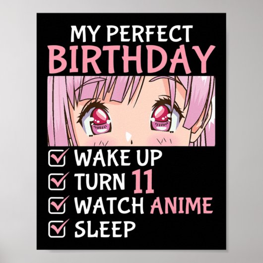 11誕生日アニメ11歳アニメ10代の見 ポスター (正面)