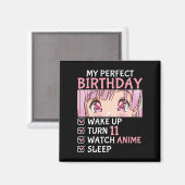 11誕生日アニメ11歳アニメ10代の見 マグネット (正面/裏面)