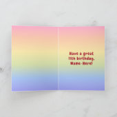 11誕生日カラフル:レインボー# 11,名前をカスタムする カード (内部)