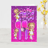 11誕生日カードかわいい小さなグリッター カード (黄色い花)