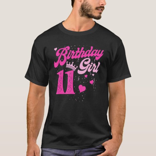 11誕生日ガールクラウン11歳 Tシャツ (正面)