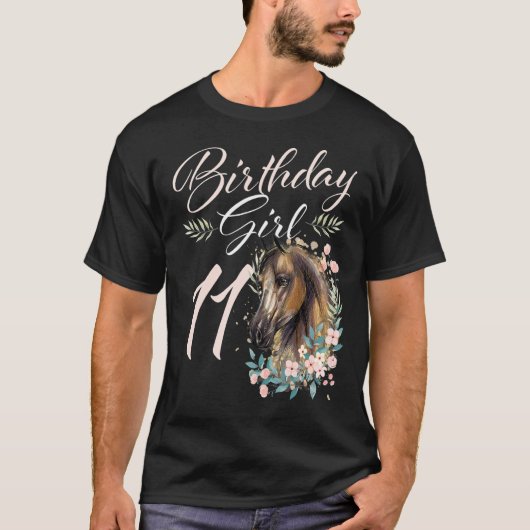 11誕生日ガールホース11歳Bday Tシャツ (正面)