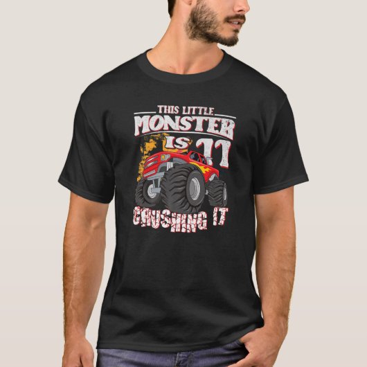 11誕生日キッズこの小さなモンスタートラック Tシャツ (正面)