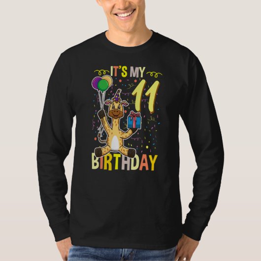 11誕生日キリン動物1 Tシャツ (正面)