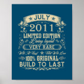 11誕生日ギフト11歳レトロヴィンテージ ポスター (正面)