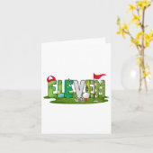 11誕生日ゴルフテーマ11歳キッズスポーツPa カード (黄色い花)