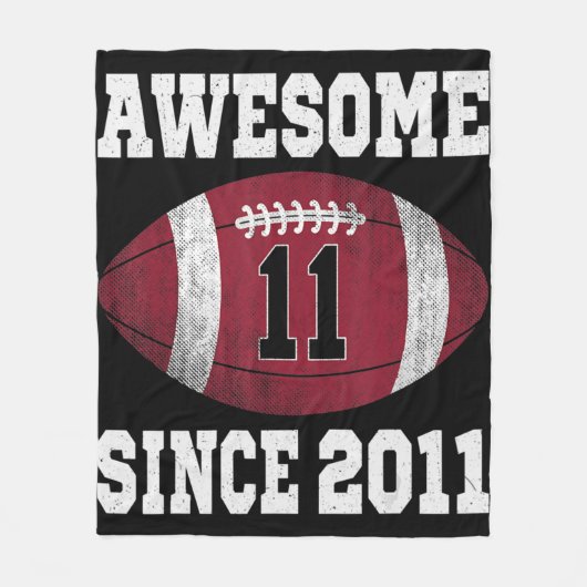 11誕生日サッカー選手11歳ヴィンテージ フリースブランケット (正面)