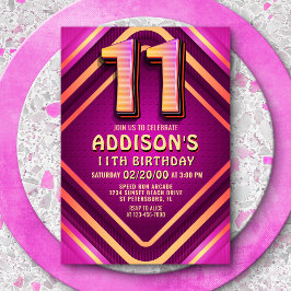 11誕生日ネオン招待状 招待状