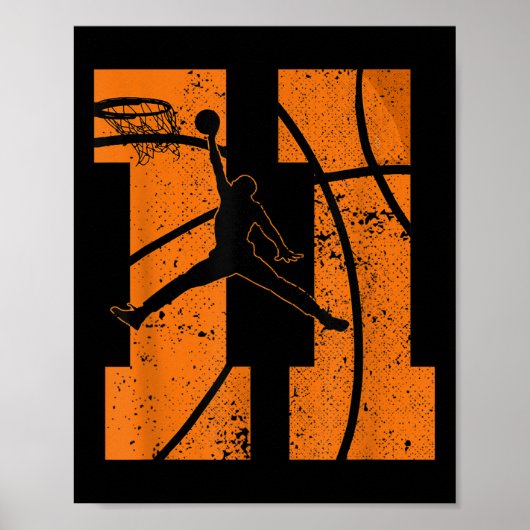 11誕生日バスケットボールパーティー11年11年11年 ポスター (正面)