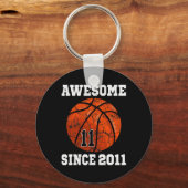 11誕生日バスケットボールプレーヤー11歳ヴィンタ キーホルダー (正面)
