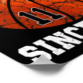 11誕生日バスケットボールプレーヤー11歳ヴィンタ ポスター (角)