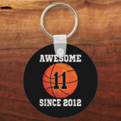 11誕生日バスケットボール愛好家11歳ビンタグ キーホルダー (正面)