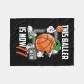 11誕生日バスケットボール選手おもしろい11歳 フリースブランケット (正面(横))