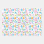 11誕生日パステルピンクケーキプレゼントバルーン ラッピングペーパーシート (正面3)