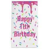 11誕生日ピンク色のアイシングに振りかける スモールペーパーバッグ (正面)