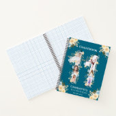 11誕生日フォトティール（緑がかった色）イエローフラワーゲストブック ノートブック (内部)