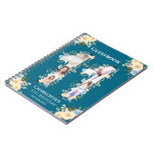 11誕生日フォトティール（緑がかった色）イエローフラワーゲストブック ノートブック (左側)