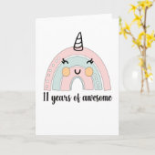 11誕生日ボホレインボー11歳ユニコーン カード (黄色い花)