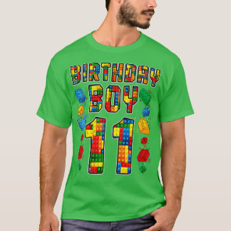 11誕生日マスタービルダー11歳ブロックBu Tシャツ