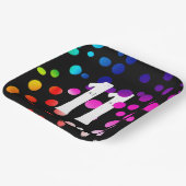 11誕生日レインボンドットオンブラック ペーパープレート (傾斜あり)