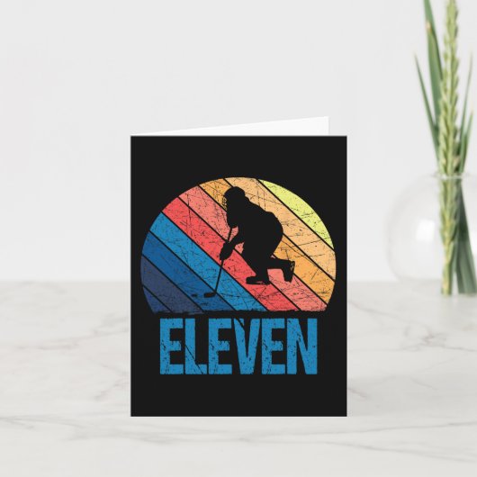 11誕生日レトロアイスホッケー11歳ボーイギ カード (正面)