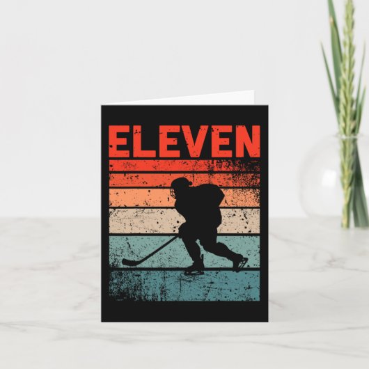 11誕生日レトロアイスホッケー11歳ボーイギ カード (正面)