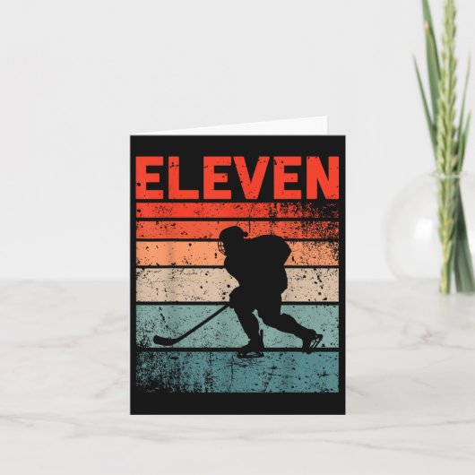 11誕生日レトロアイスホッケー11歳ボーイギ カード (正面)