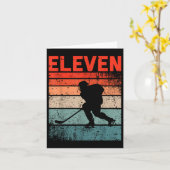 11誕生日レトロアイスホッケー11歳ボーイギ カード (黄色い花)