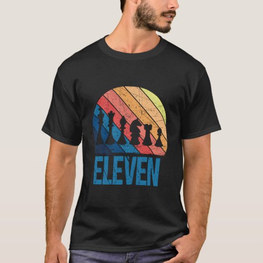 11誕生日レトロチェス11歳の男の子の子 Tシャツ (正面)