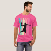 11誕生日レトロバスケットボール愛好家11歳 Tシャツ (正面フル)