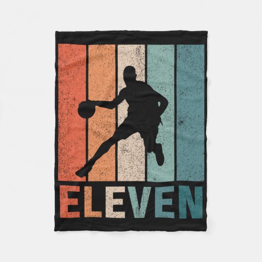 11誕生日レトロBysketbyll愛好家ボーイズキッズ11 フリースブランケット (正面)