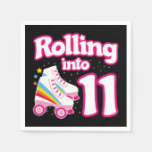 11誕生日ローラースケートで滑る11歳スケート スタンダードカクテルナプキン (正面)