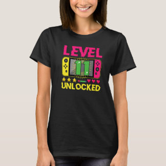 11誕生日少年レベル11ロック解除ビデオゲーマーBi Tシャツ