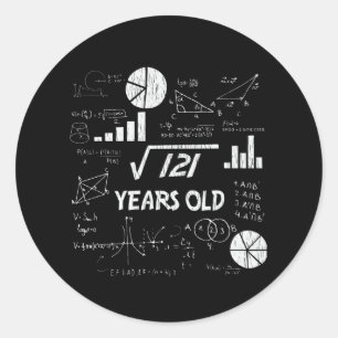 11誕生日平方根数学11歳前日 ラウンドシール