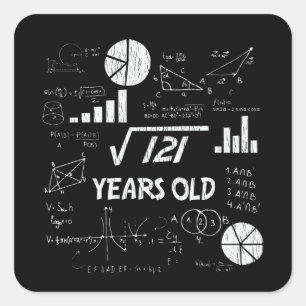 11誕生日平方根Math 11歳Day スクエアシール