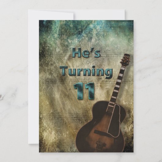 11誕生日招待状ボーイズグランジギター 招待状 (正面)