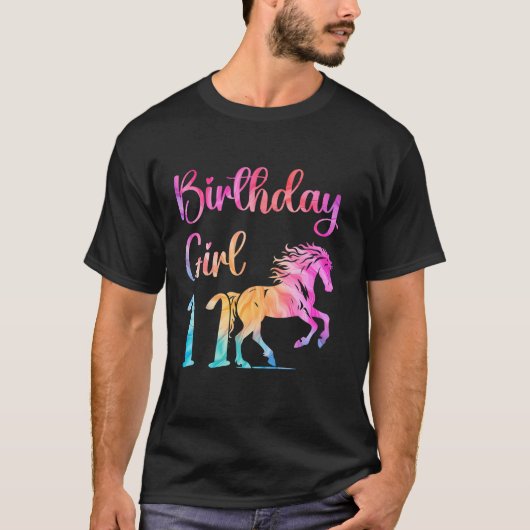 11誕生日馬11歳の少女誕生日ホール Tシャツ (正面)