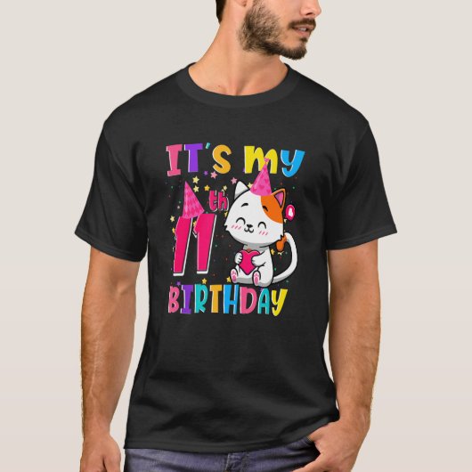 11誕生日11歳の女猫 Tシャツ (正面)