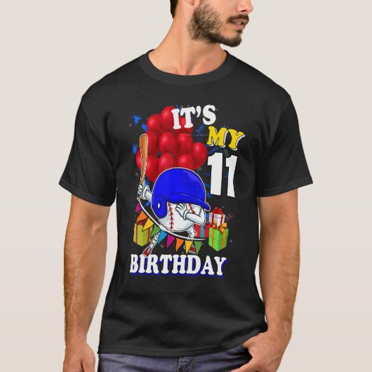 11誕生日11歳の野球の誕生日 Tシャツ (正面)